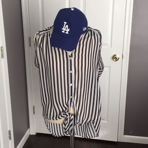 Guess...dressy/ casual...Black & White top